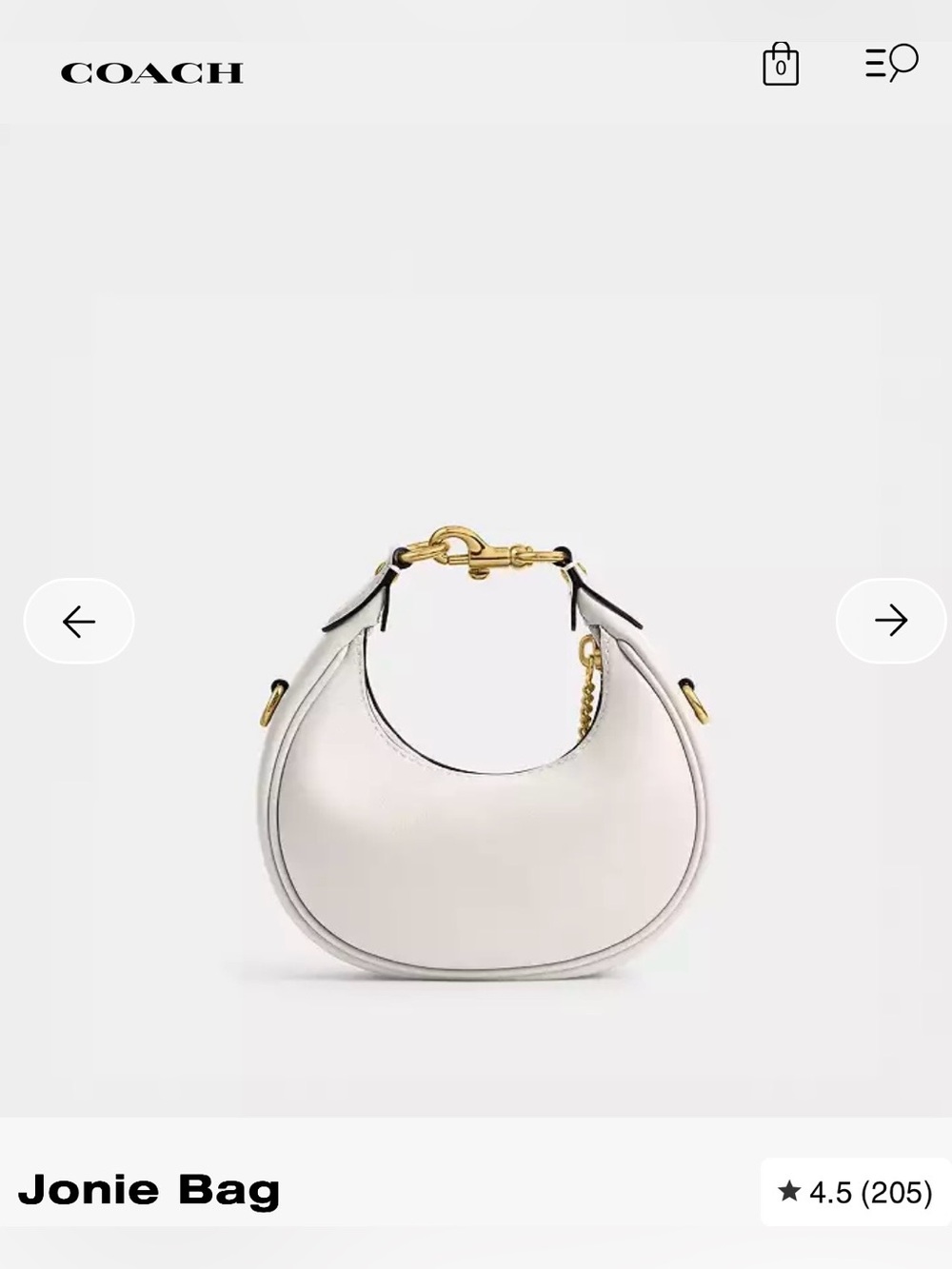 COACH Jonie Bag with Gold Hardware